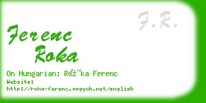 ferenc roka business card